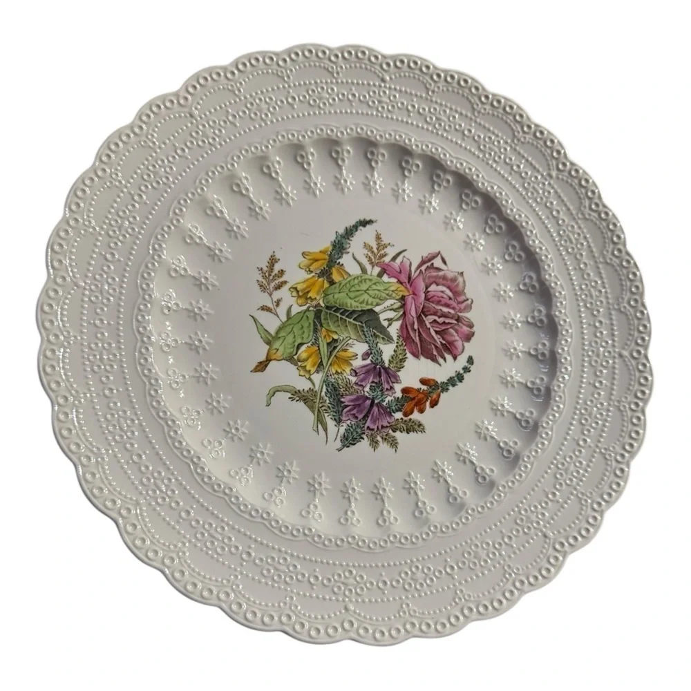 Vintage Spode Heath & Rose Luncheon Plate Jewel Shape Copeland